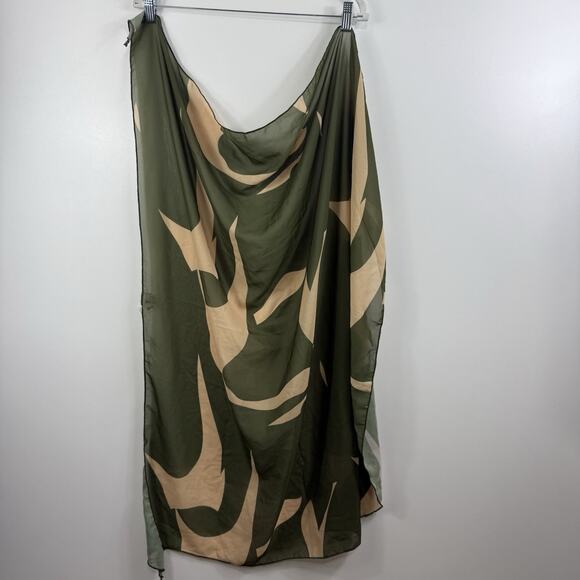 Matte Collection NWOT Swimsuit & Cover Green Camo Assymetric Plunge Neckline - Picture 7 of 12